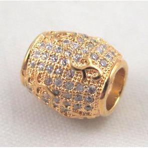 Zircon copper spacer bead, gold plated