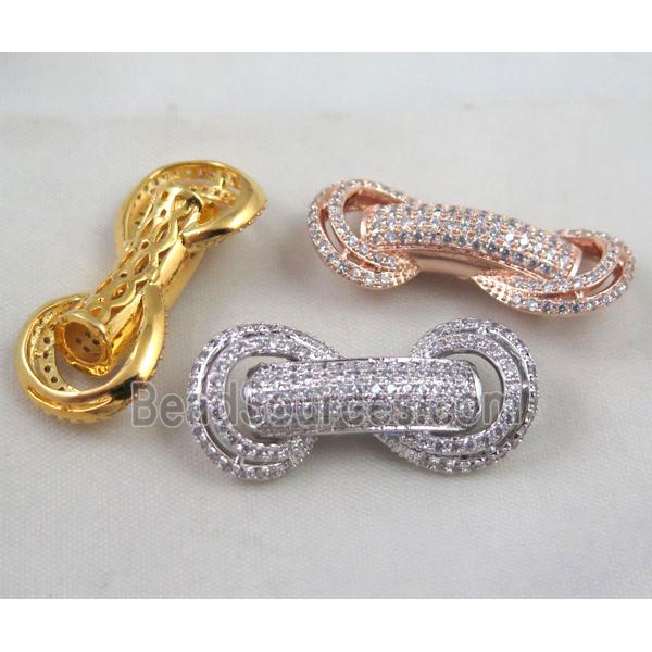 copper clasp paved zircon, mix color