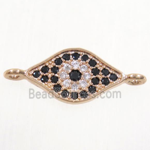 copper eye connector paved zircon, rose gold