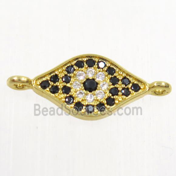 copper eye connector paved zircon, gold plated