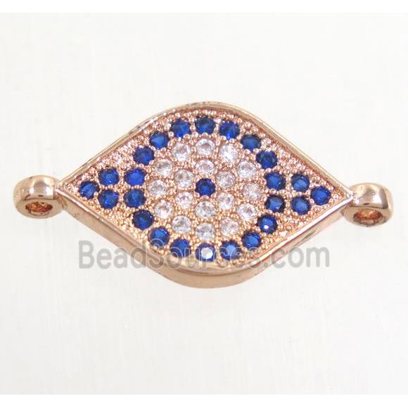 copper eye connector paved zircon, rose gold