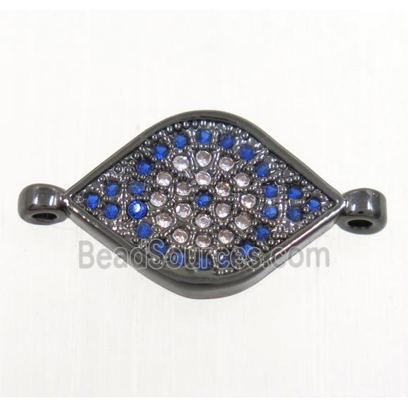 copper eye connector paved zircon, black plated