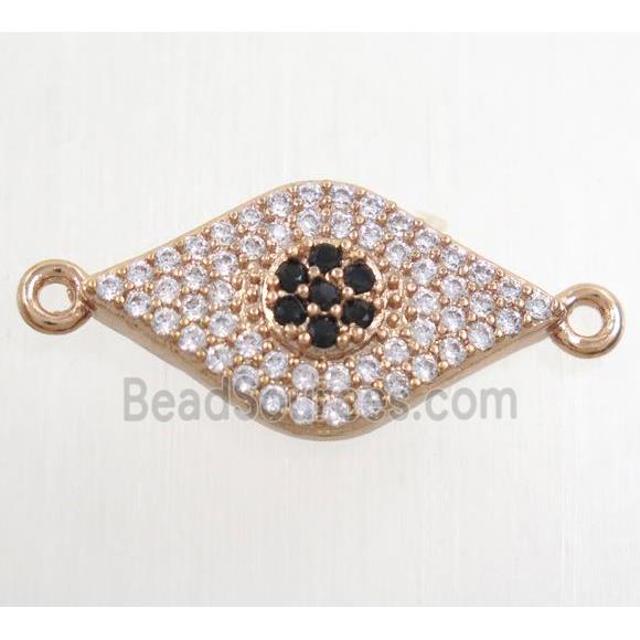 copper eye connector paved zircon, rose gold