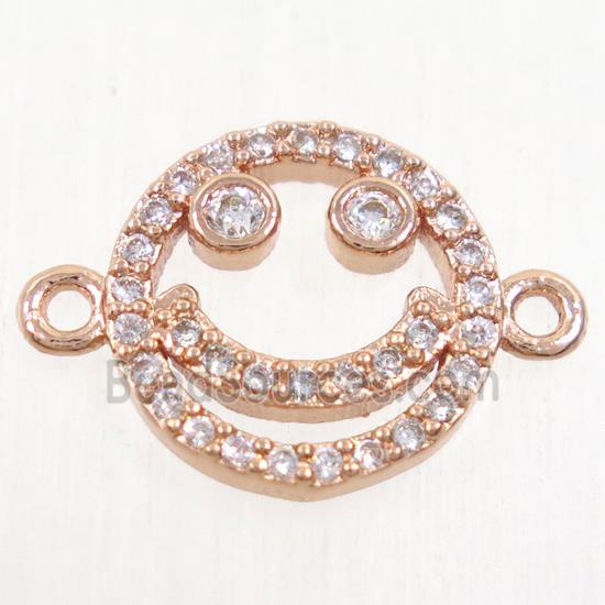 copper Emoji connector paved zircon, rose gold