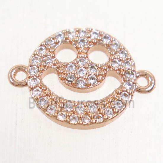 copper Emoji connector paved zircon, rose gold