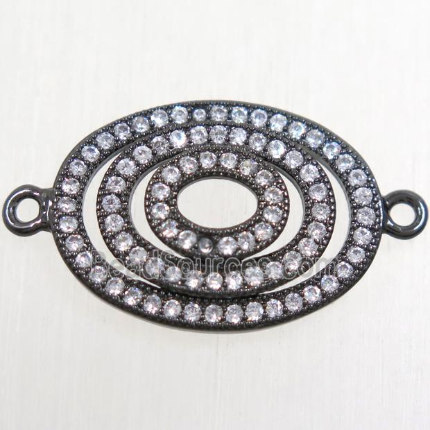 copper rebirth connector paved zircon, black plated