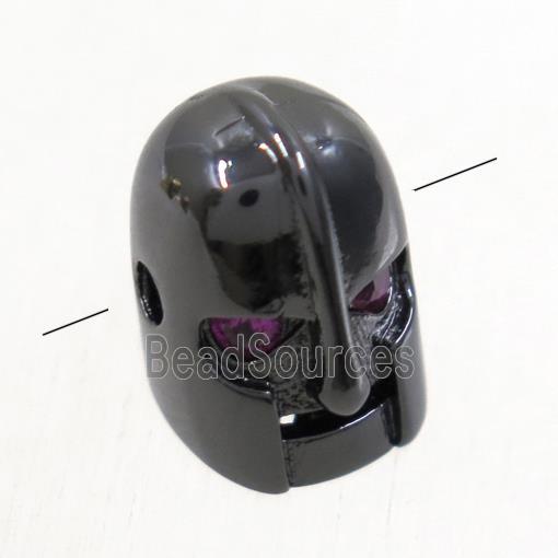 copper helmet beads paved zircon, black plated