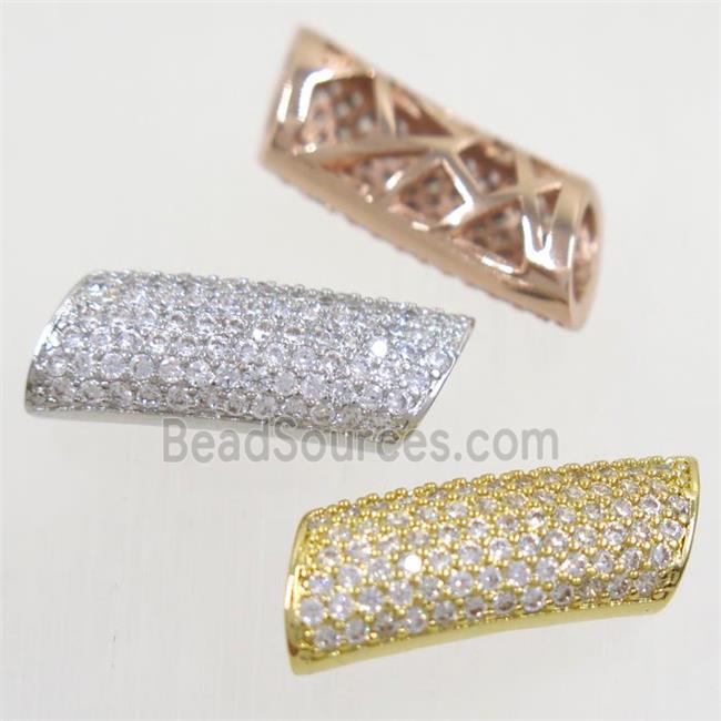 copper tube beads paved zircon, mix color