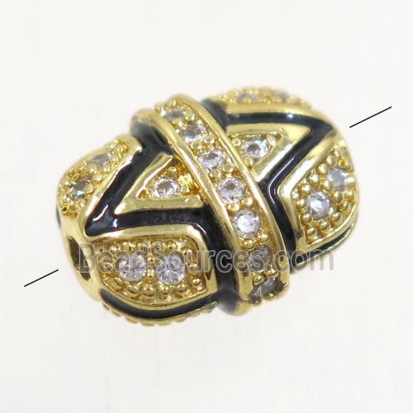 copper bead paved zircon, gold plated