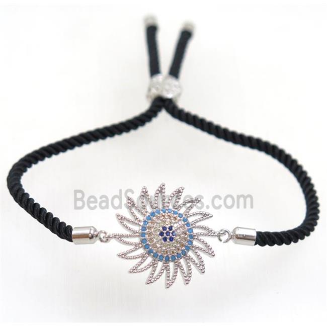 handmade bracelet with nylon wire, zircon bead