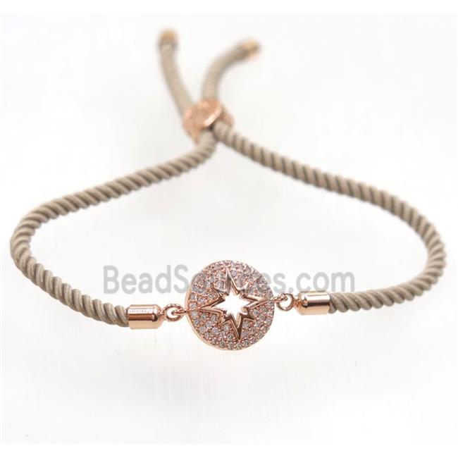 handmade bracelet with nylon wire, zircon bead