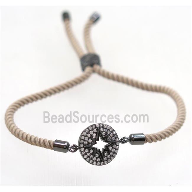 handmade bracelet with nylon wire, zircon bead