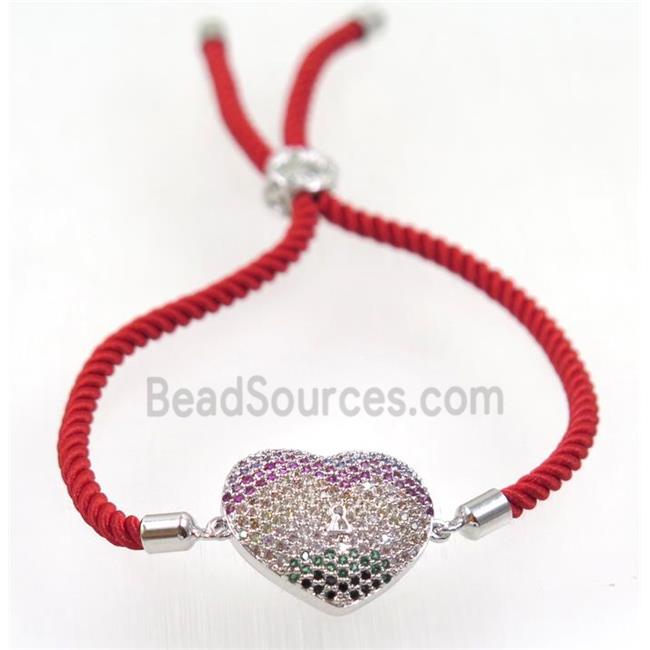 handmade bracelet with nylon wire, zircon bead