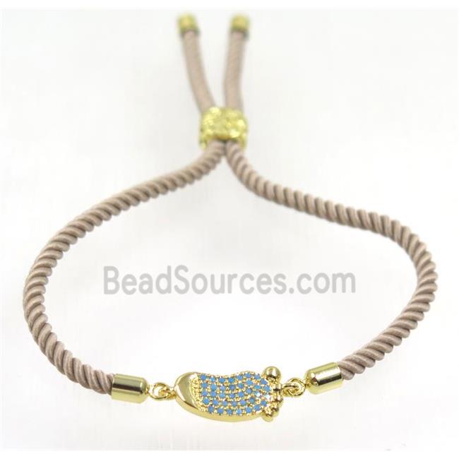 handmade bracelet with nylon wire, zircon bead