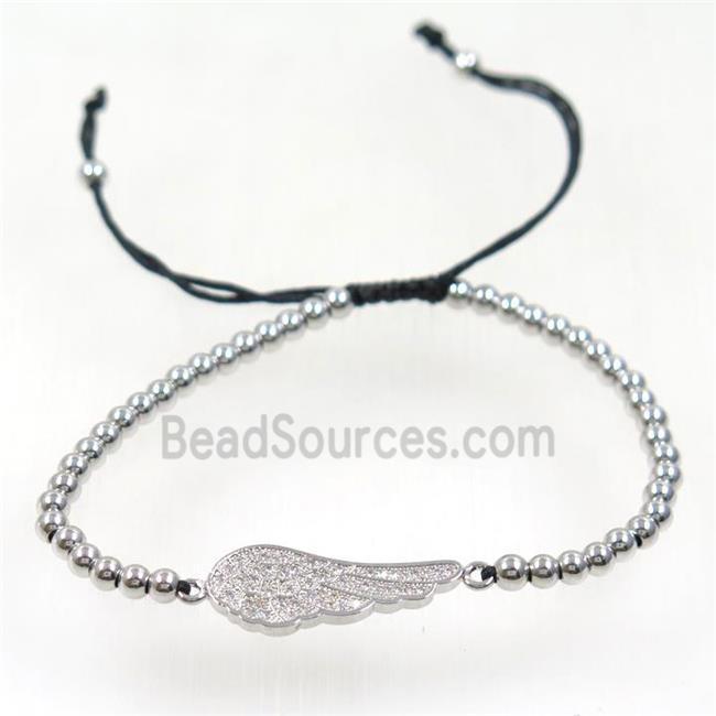 handmade bracelet with nylon wire, zircon bead