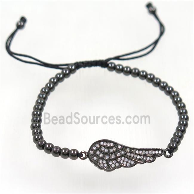 handmade bracelet with nylon wire, zircon bead