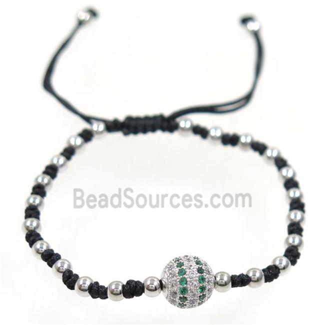 handmade bracelet with nylon wire, zircon bead