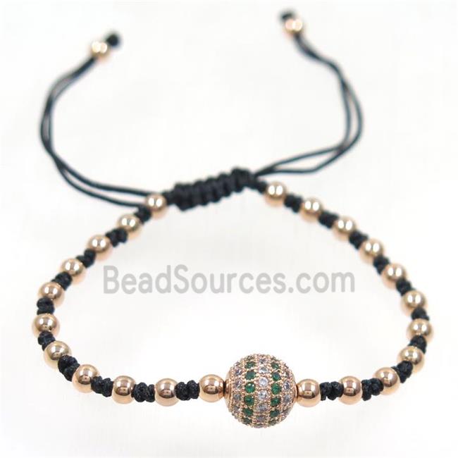 handmade bracelet with nylon wire, zircon bead