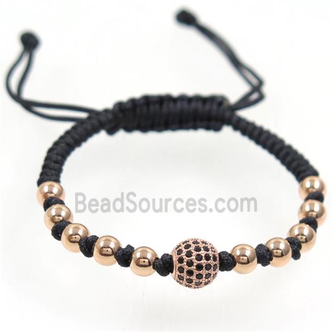 handmade bracelet with nylon wire, zircon bead