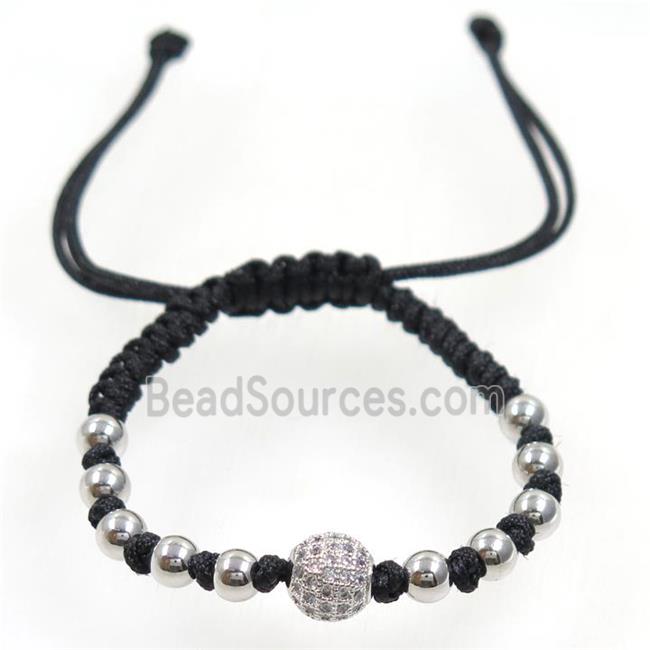 handmade bracelet with nylon wire, zircon bead