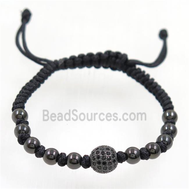 handmade bracelet with nylon wire, zircon bead