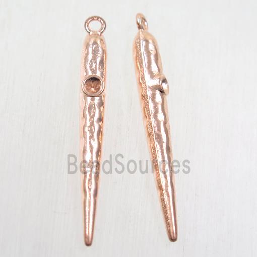 copper bullet pendant, rose gold