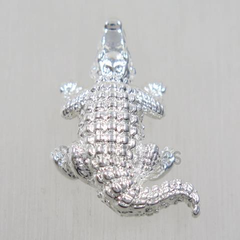 copper cayman pendant, silver plated