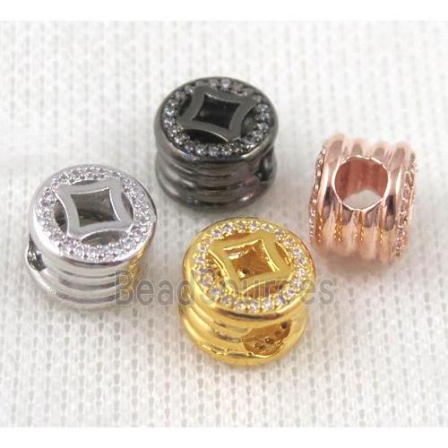 copper bead pave zircon, mixed