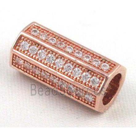 Zircon, bracelet spacer, copper tube bead, red copper