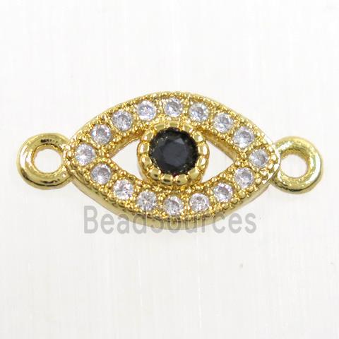 copper eye connector paved zircon, gold plated