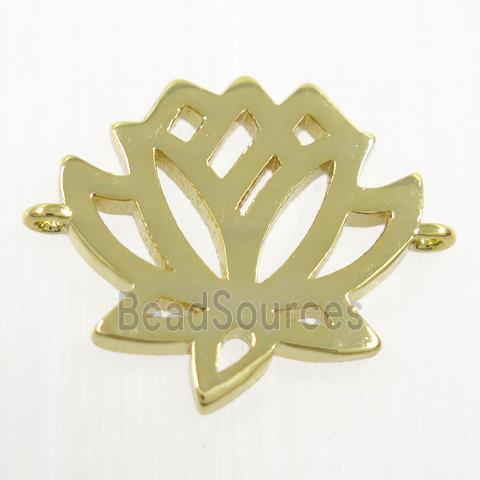 copper lotus flower connector, gold plated