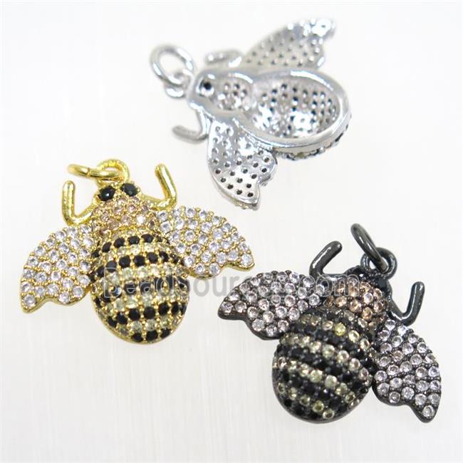 copper Honeybee pendants paved zircon, mix color