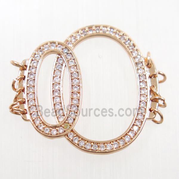 copper linker paved zircon, rose gold