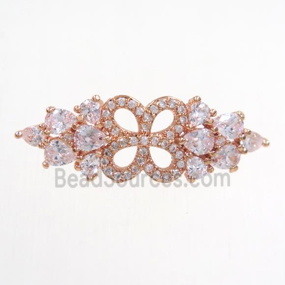 copper bead paved zircon, rose gold