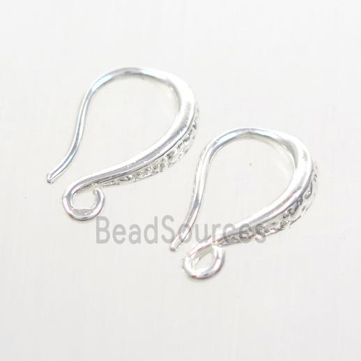 copper earring hook, color keeping, silver plated