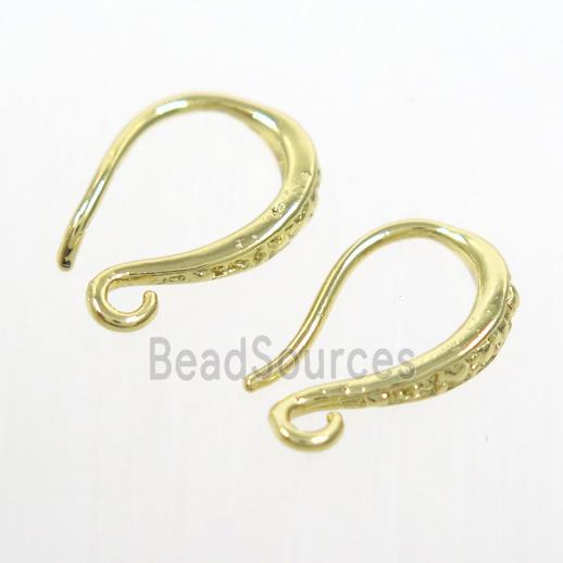 copper earring hook, color keeping, gold plated