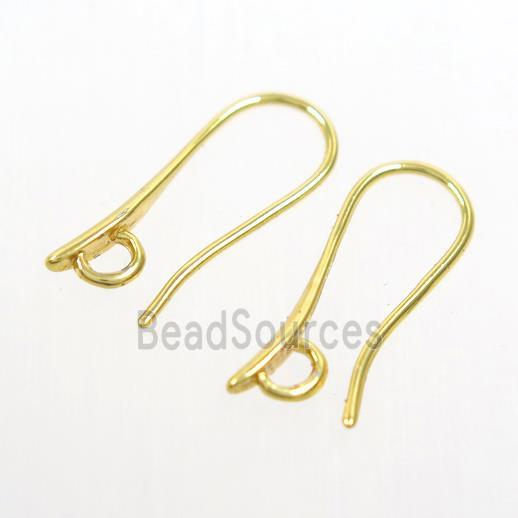 copper earring hook, color keeping, gold plated