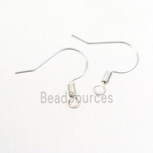 copper earring hook, color keeping, silver plated