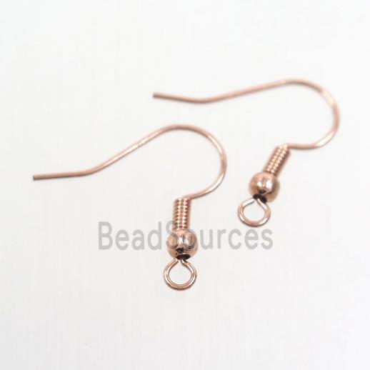 copper earring hook, color keeping, rose gold