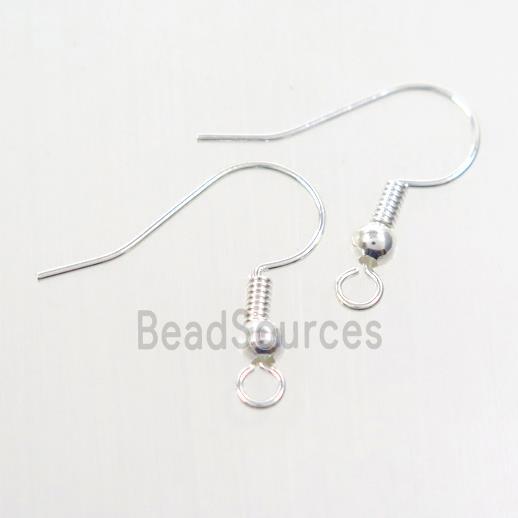 copper earring hook, color keeping, silver plated