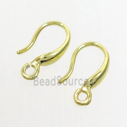 copper earring hook, color keeping, gold plated