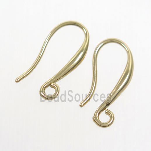 copper earring hook, color keeping, gold plated