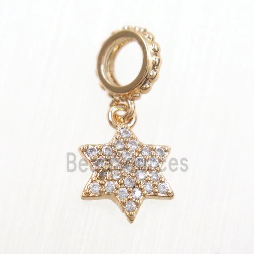 copper star pendants paved zircon, rose gold