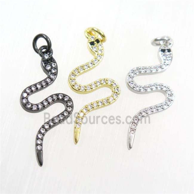 copper snake pendants paved zircon, mix color