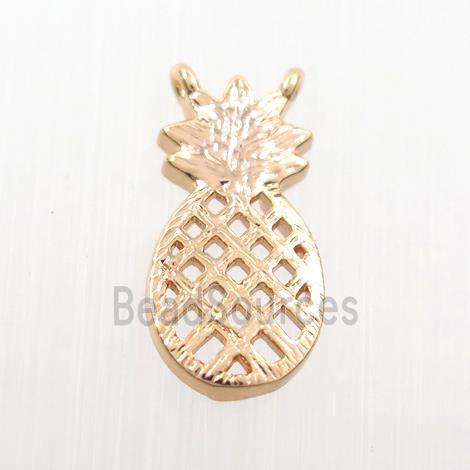 copper pineapple pendant with 2loops, rose gold