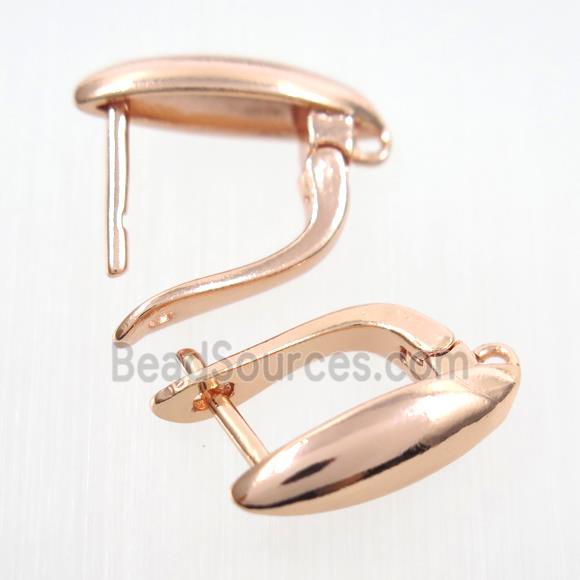 copper earring with loop, rose gold