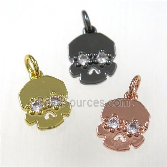 copper skull pendants paved zircon, mixed