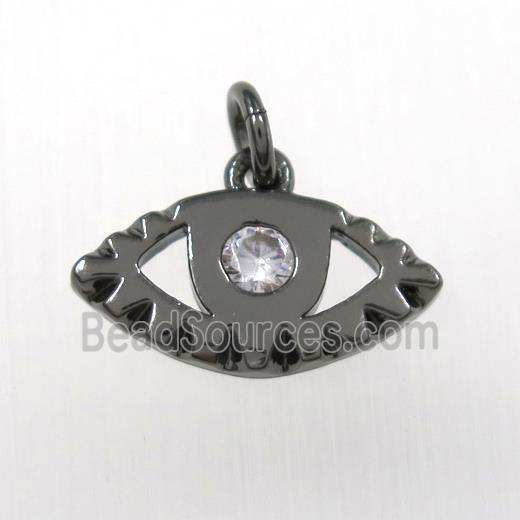 copper eye pendants paved zircon, black plated