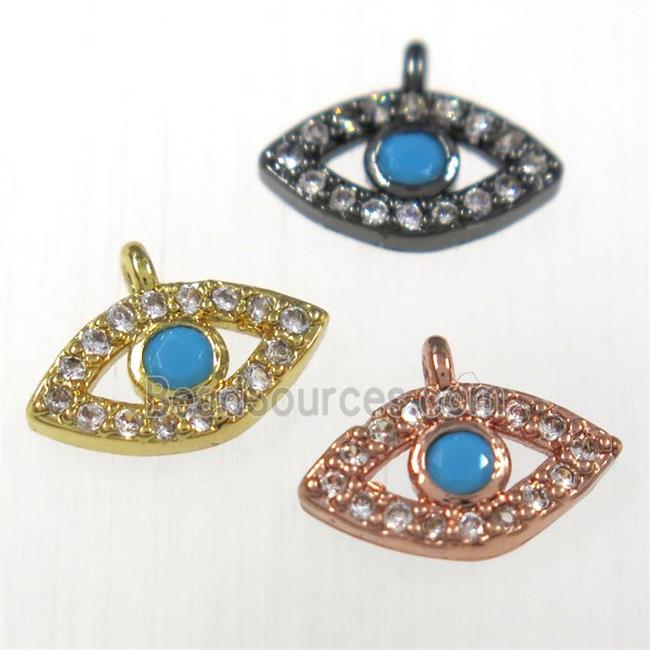 copper eye pendants paved zircon, mixed color