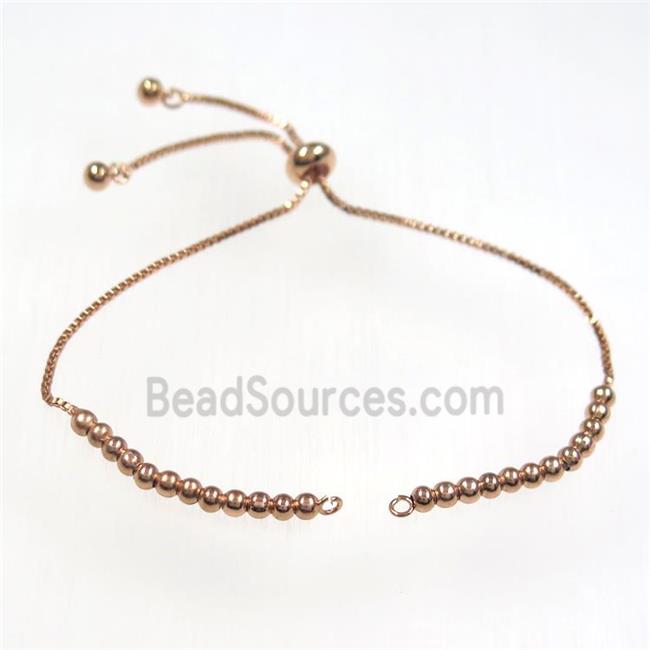 copper bracelet chain, rose gold